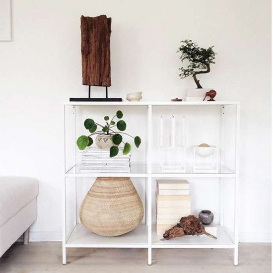 SIMP Four-Grid Metal Shelf W80-120, White SIMP Four-Grid Metal Shelf W80-120, White